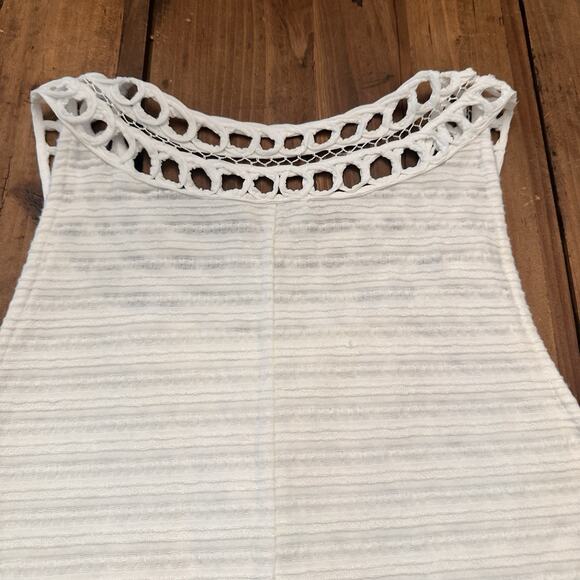 Anthropologie Postmark Crochet Tank Top Shirt Size Medium Petite Boho Coastal - Picture 11 of 15